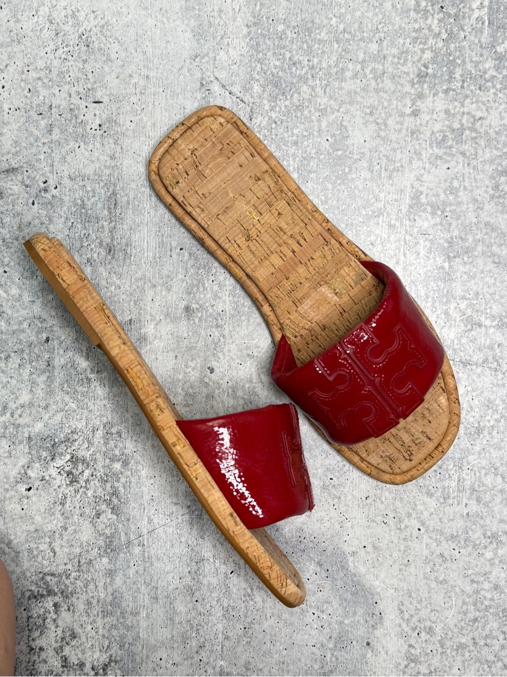 Tory Burch Double T Sport Slide Cork Sandals 8
